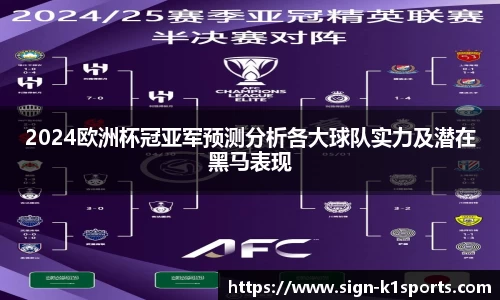 2024欧洲杯冠亚军预测分析各大球队实力及潜在黑马表现